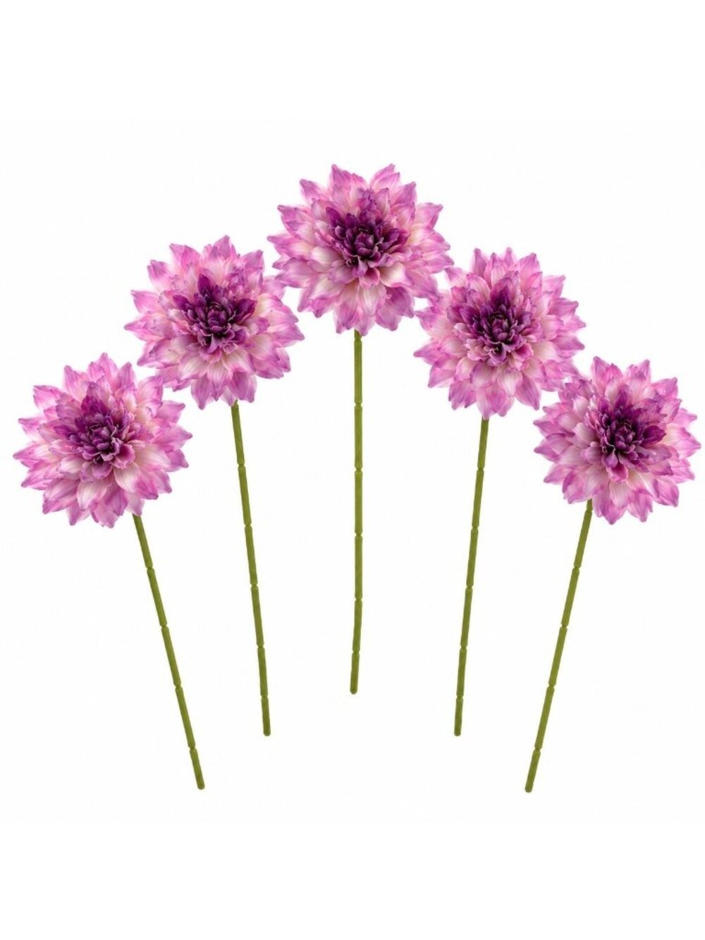 Purple Dahlia Stem Bundle Faux Flower Bouquet Vintage Look Wedding Floral Decor
